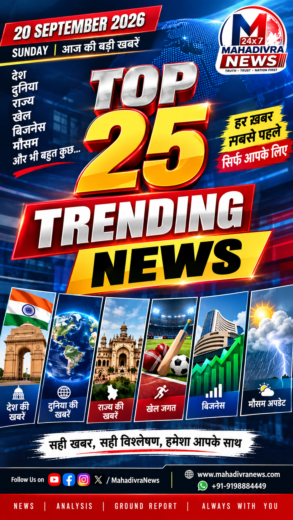 TOP 25 TRENDING NEWS | 20 सितंबर 2026